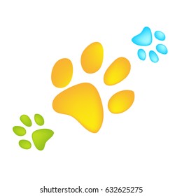 paw vector icon.Gradient