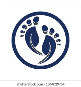 paw vector illustration on circle background, creative and simple logo design