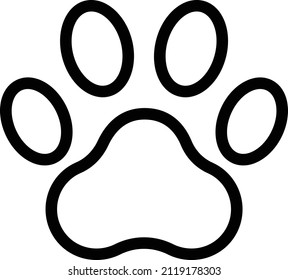 Paw Vector illustration on a transparent background.Premium quality symmbols.Stroke vector icon for concept and graphic design