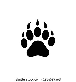 Paw vector imprint footprint. silhouette icon, logo on white background