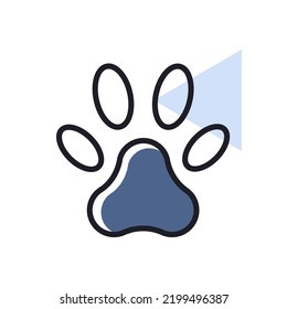 Paw vector isolated icon. Pet animal sign. Graph symbol for pet and veterinary web site and apps design, logo, app, UI