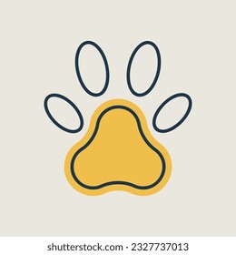 Paw vector isolated icon. Pet animal sign. Graph symbol for pet and veterinary web site and apps design, logo, app, UI