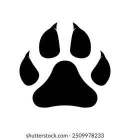 Paw vector isolated on white background.
