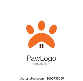 paw vector logo design template