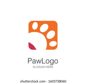 paw vector logo design template