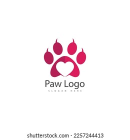 paw vector logo design template