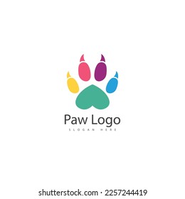 paw vector logo design template