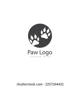 paw vector logo design template