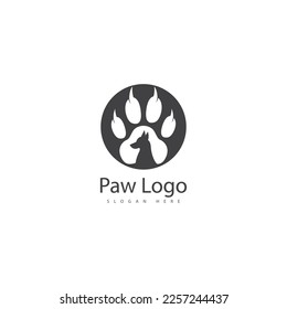 paw vector logo design template
