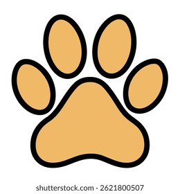 Paw vector rests golden isolated footprint art