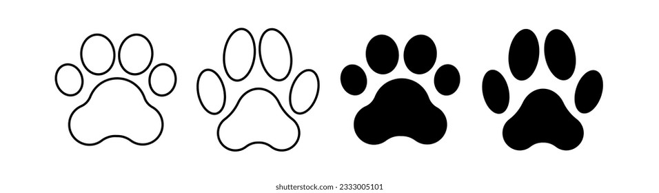Paw , vector,icon ,vector illustration, black and white icon