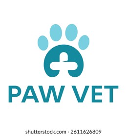 paw veterinary flat minimalist logo design