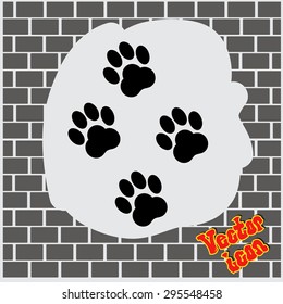 Paw, web icon. vector design