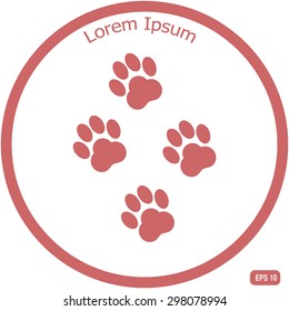 Paw, web icon. vector design