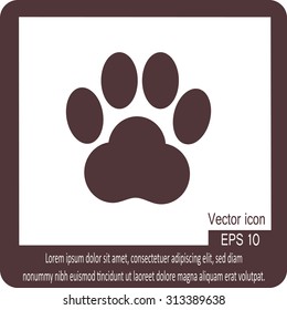 Paw, web icon. vector design