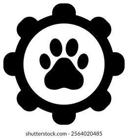 Paw and wheel on white