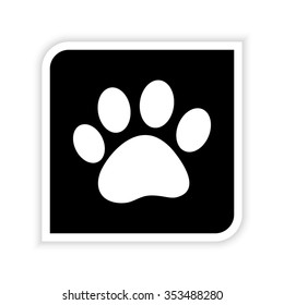 paw  - white vector icon