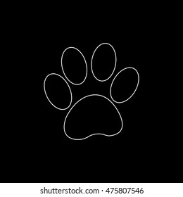 paw  - white vector icon