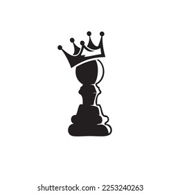 Pawn aspiring to the kings. Vector illustration.