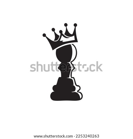 Pawn aspiring to the kings. Vector illustration.