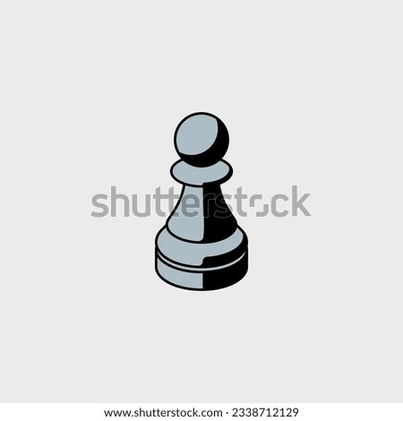 Pawn black isometric vector illustration