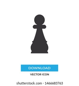 Pawn black vector icon, simple pawn black sign.