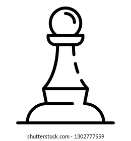 Pawn chess element icon. Outline pawn chess element vector icon for web design isolated on white background