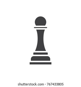 Pawn chess figure black filled solid icon.