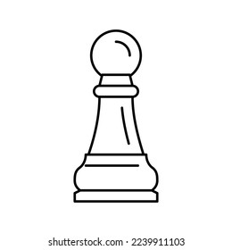 pawn chess figure line icon vector. pawn chess figure sign. isolated contour symbol black illustration