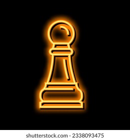 pawn chess figure neon light sign vector. pawn chess figure illustration