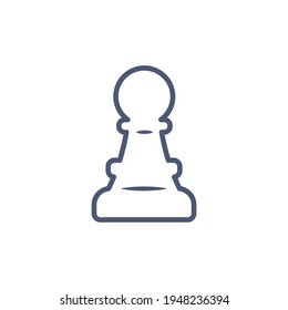 Pawn chess figure vector icon. Outlined minimalistic icon of pawn isolated on white. Strategy, war, boards game, mind sport, competition concepts.