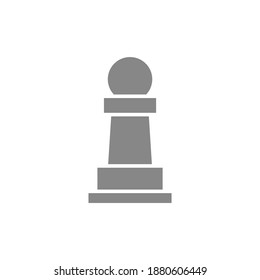 Pawn chess gray icon. Board game, table entertainment symbol