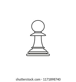 Pawn of chess icon the toy success on the white background
