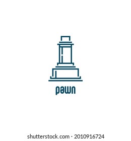 peón de la línea de ajedrez vector, icono y logotipo