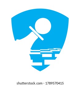 pawn chess logo design vector template