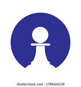 pawn chess logo design vector template