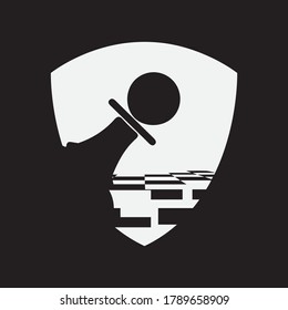 pawn chess logo design vector template