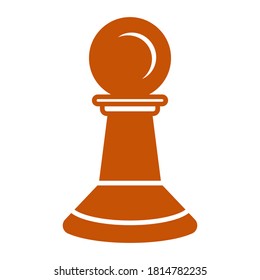 Pawn chess piece flat vector color icon for apps or website