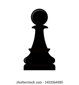 pawn chess piece icons. Board game. Black silhouettes isolated on white background. Vector illustration.