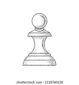 Pawn Chess Piece Isolated On White Stock Vector (Royalty Free ...