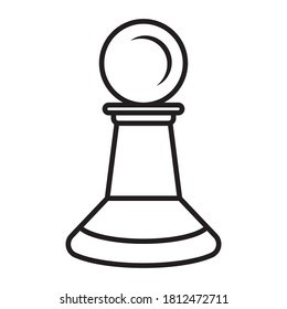 Pawn chess piece line art vector icon for apps or website