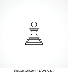 pawn chess piece line icon. Chess icon on white background for web and mobile