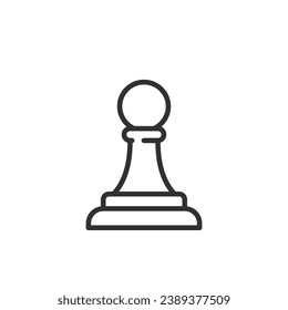 Pawn. chess piece, linear icon. Line with editable stroke