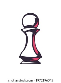pawn chess piece on white background