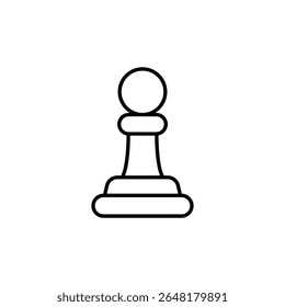 Pawn Chess Piece Outlined Icon On A Transparent Background For Design