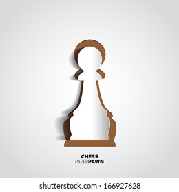 Pawn chess piece from paper - vector illustration