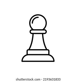 pawn chess piece, strategy icon vector
