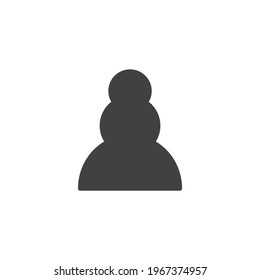Pawn chess piece vector icon. filled flat sign for mobile concept and web design. Pawn figure glyph icon. Symbol, logo illustration. Vector graphics
