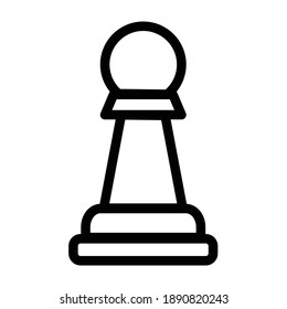 Pawn Chess Pieces. Vector Illustration Icons in outline style.