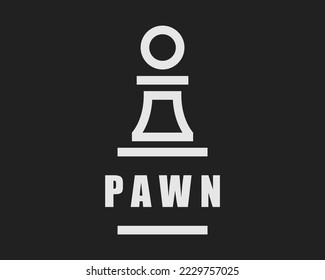 Pawn Chess Strategy Game Piece Figure Pawnbroker Abstract Simple Line Vector Logo Design